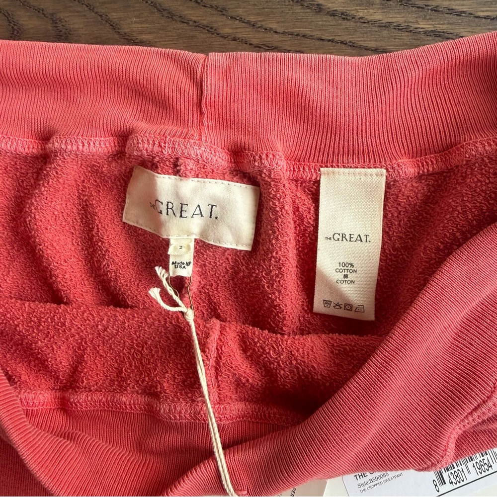 “THE GREAT” stadium sweatpants, nwt, size M (2), coral - Picture 5 of 7